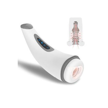 Masturbador Automático Para Hombre Con 7 Modos De Vibración Y 3 Potentes Ventosas De Calor, Color Blanco Fengwen