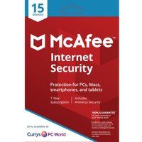 mcafee internet security - 1 user  15 devices for 1 year
