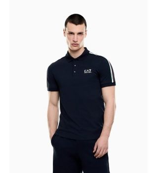 EA7 para hombre. 7M001862_AF12503 Polo en punto de algodón Italian Spirit marino (XXS), Negro, Casual, Manga corta