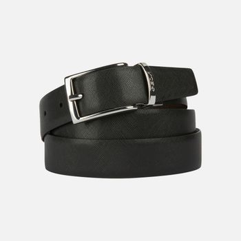 GEOX Belt Hombre Negro/marrón Oscuro