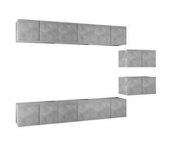 Mueble de tv 8 piezas de aglomerado gris hormigón