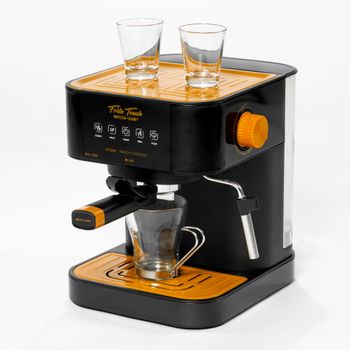Eco-De Cafetera Espresso Forte Touch, 20 Bar, Panel Táctil, Estructura INOX, Boquilla De Espuma Capuccinatore, 1.6 litros, Express, Bandeja Calienta Tazas, 1050W ECO-420 Eco-De