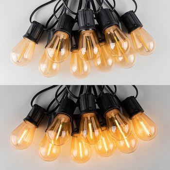 Guirnalda De Luces Led Decorativas De 15m - 1w, Enchufe Ue, Iluminación Exterior Impermeable  15 Metros