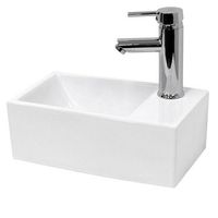 lavabo ceramico cuadrado 350 x 205 x 125 mm blanco ecd germany