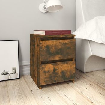 Mesitas De Noche (2 Uds) - Dormitorio - Madera De Ingeniería - Roble Ahumado (30x30x40cm)