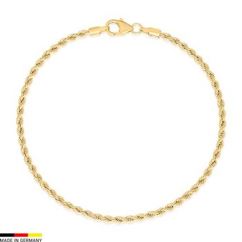 Pulsera tipo cordón oro de 8 quilates con un grosor de 2,1 mm