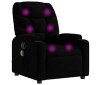 vidaxl sillon reclinable de masaje de tela negro