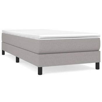 Cama Individual - Cama Simple - Estructura De Cama Sin Colchón Tela Gris Claro 90x190 Cm