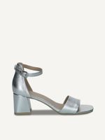 caprice heeled sandal metallic made of leather with trapeze heel size 40