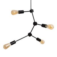 lampara colgante de metal molecular negro
