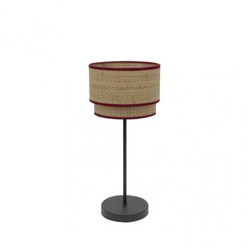 FABRILAMP Lampara Sobremesa de color Natural/rojo modelo Roque 1 luz