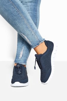 Deportivas Azules Strass Ancho Especial