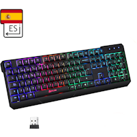 klim chroma wireless - teclado inalambrico gaming espanol  teclado gaming ligero duradero resiste al agua ergonomico silencioso  teclado gamer pc ps4 xbox one mac  negro