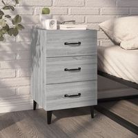 mesita de noche - mueble para dormitorio - madera contrachapada - gris sonoma 40x40x66cm