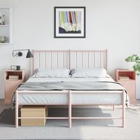 set de 2 mesitas de noche - mueble de dormitorio - acero - rosa 345x39x62cm