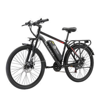 Bicicleta Eléctrica De Trekking Sinohon Em200, 26 Pulgadas, 21 Velocidades, Negra