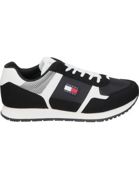 Zapatillas Para Hombre Tommy Hilfiger Logo Mixed Texture Trainers Em0em01590bds Negro 46