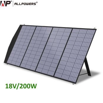 Allpowers Panel Solar Plegable De 200w 18v Portatil Impermeable Cargador Solar Para Estación Eenergía Bluetti Ecoflow Y Otros