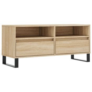 Mueble De Tv Madera Contrachapada Roble Sonoma 100x34,5x44,5 Cm