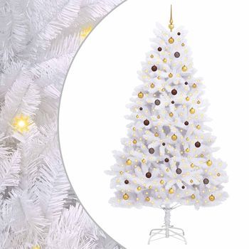 Árbol De Navidad Artificial 270 Cm Pvc Y Acero Blanco Vidaxl