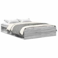 cama doble  cama para adultos  estructura de cama sonoma gris 140x200 cm