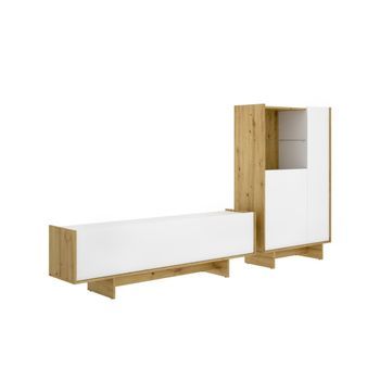 Composición De Salón Ka Mueble De Tv Y Aparador Blanco/natural