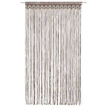 Cortina De Macramé Algodón Gris Taupé 140x240 Cm