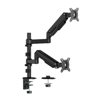 aisens soporte de mesa eco contrapeso giratorio e inclinable para monitor tv 9kg 3 pivotes 2 brazos de 17 32 negro