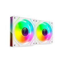 mars gaming mf-3dprox2 kit 2x ventiladores pwm fdb 120mm argb triple infinity mirror 360 blanco