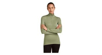 Camiseta interior icebreaker merino 260 tech green 1 2 cremallera  mujer