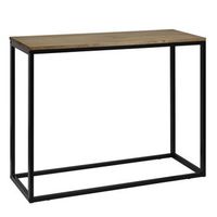 consola recibidor icub 120x35x82cm negro en madera maciza de pino acabado vintage estilo industrial box furniture
