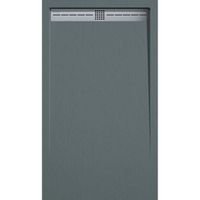 plato de ducha pizarra arco antracita 90x190 cm rejilla inox