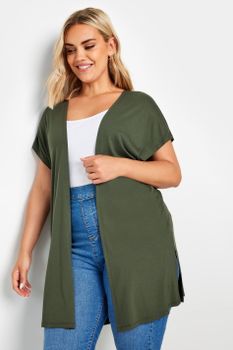 Yours Rebeca Fina Caqui Con Manga Corta, Mujer Curvy Y Tallas Grandes, Yours