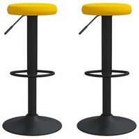 pack 2 uds taburetes de cocina  taburete de bar  taburete alto terciopelo amarillo mostaza