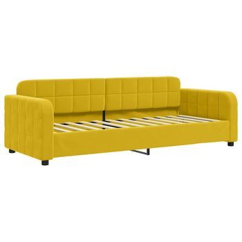 Sofá Cama | Cama Para Adulto | Sofá Convertible Sin Colchón Terciopelo Amarillo 80x200 Cm