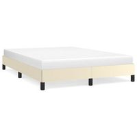 cama matrimonial  cama para adultos  estructura de cama sin colchon cuero sintetico crema 140x200 cm