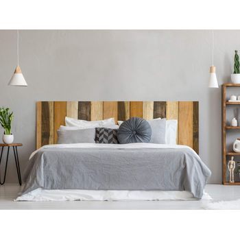 Oedim Cabecero Cama Pvc Textura Antiguo Recto Vertical Madera Multicolor 200x60cm | Disponible En Varias Medidas | Cabecero Ligero, Elegante, Resistente Y Económico