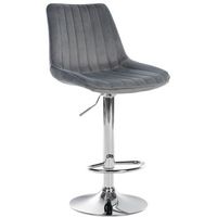 taburete de bar toni terciopelo gris oscuro 50x495x91 cm clp