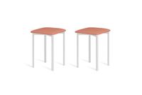pack 2 taburetes 45 cm  asiento salmon estructura blanco