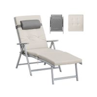 tumbona plegable aluminio inoxidable beige arena
