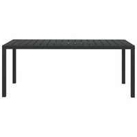 mesa de jardin  mesa de exterior de aluminio y wpc negra 185x90x74 cm