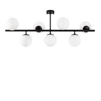 lampara de techo fazli-10526 negro metal vidrio 113x40x46 cm