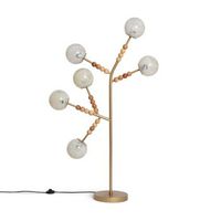lampara de pie metal cristal routi  iluzzia dorado