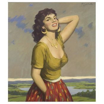 Legendarte - Cuadro Lienzo, Impresión Digital - Italian Girl - Rudolf Jelinek - Decoración Pared Cm. 80x90