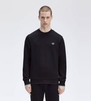 fred perry para hombre m7535 sudadera cuello redondo negro xxl casual algodon