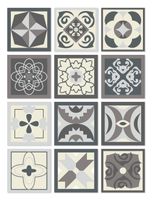 azulejos adhesivos 48 baldosas de de 15x15cm diseno hidraulico gris