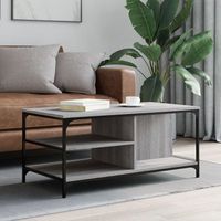 mesa de centromesa auxiliarmesa de cafe madera contrachapada gris sonoma 100x50x45 cm cfw773508