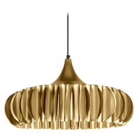 lampara de suspension  cono metal negro pantalla dorado