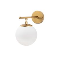 lampara de pared roe-10725 oro brillante metal vidrio 15x24x24 cm