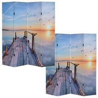 biombo separador de ambientes de 4 paneles 180x160 cm patron atardecer par04012
